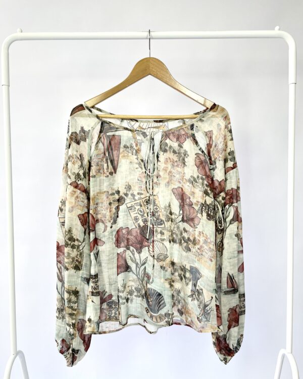 Bata transparente azul estampado MARIA FILÓ - M - VENDIDO SIST OTO