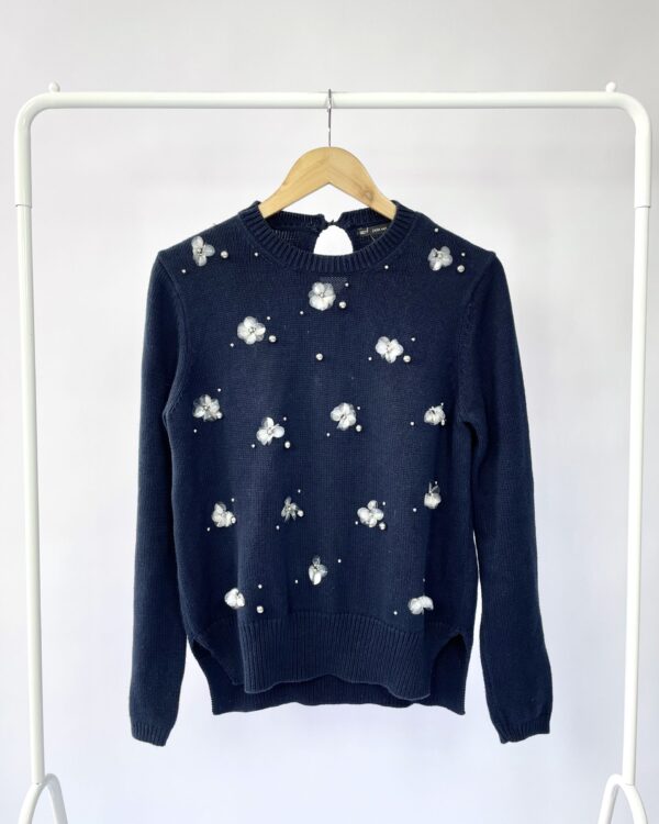 Casaco azul marinho com bordado ZARA - P - VENDIDO SISTEMA OTTO