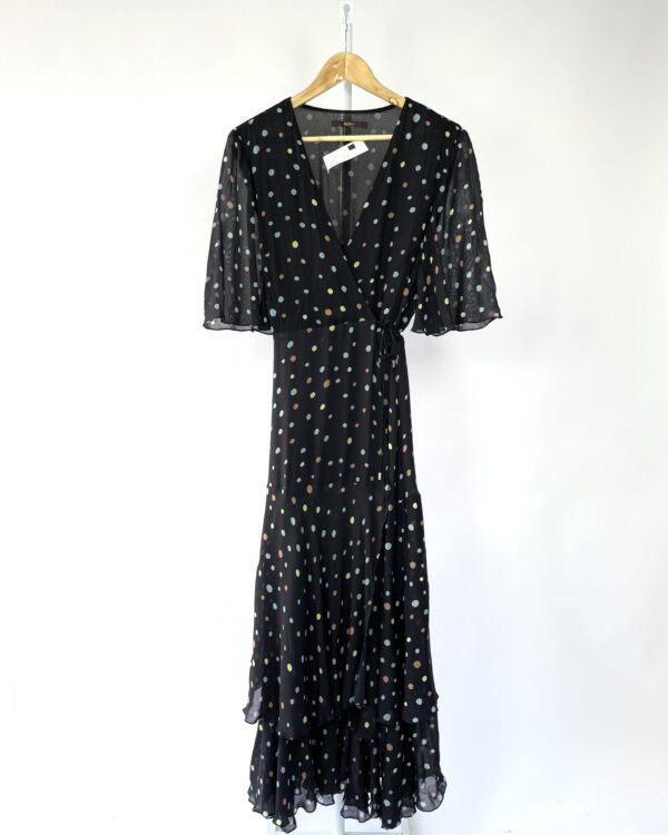 Vestido amarração azul marinho com poa ANIMALE - 42 - VENDIDO SISTEMA OTTO