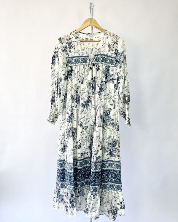 Vestido longo azul com estamp ZARA - M