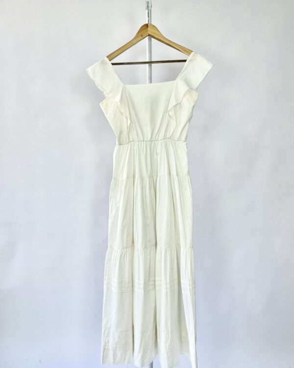 Vestido longo branco ANPO - M - VENDIDO SISTEMA OTO