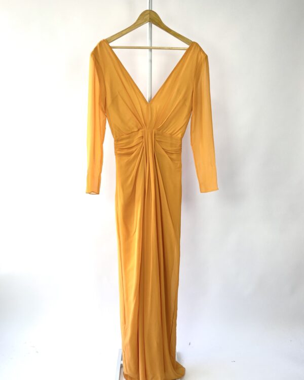 Vestido amarelo de seda com manga ABRAND - 38 *nunca usado* - VENDIDO SIST OTO