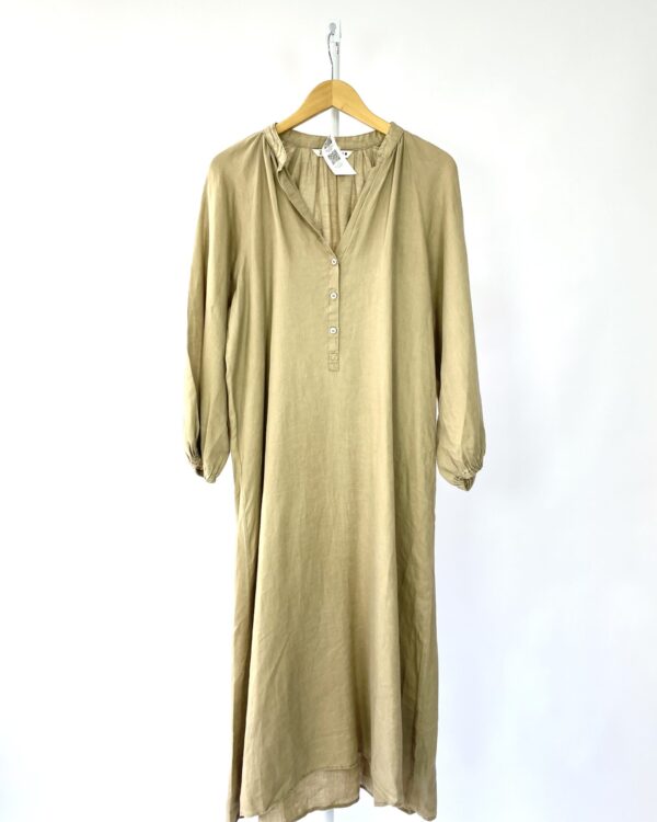 Vestido longo marrom de manga ZARA - P - VENDIDO SIST OTO