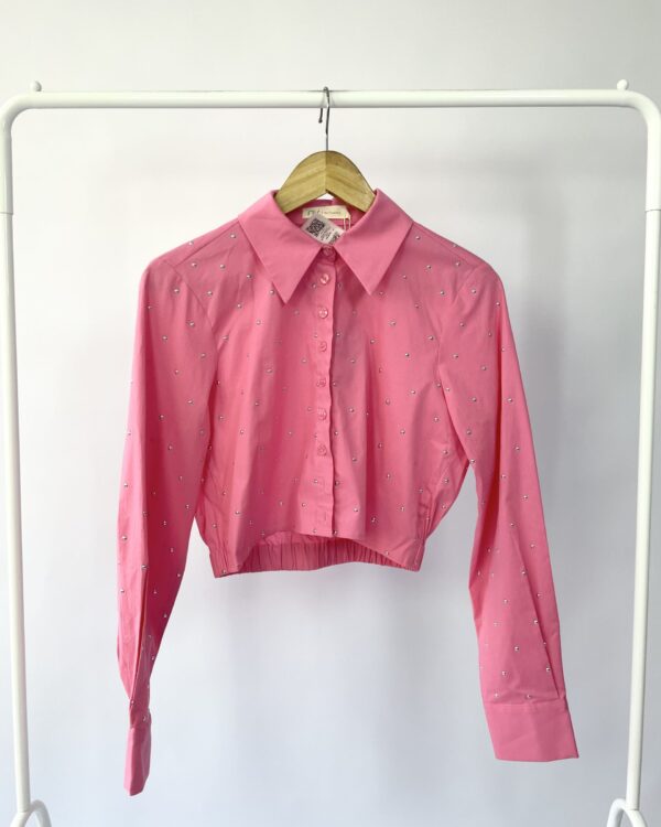 Blusa rosa com tachas NV - P *nunca usado* - vendido sistema oto