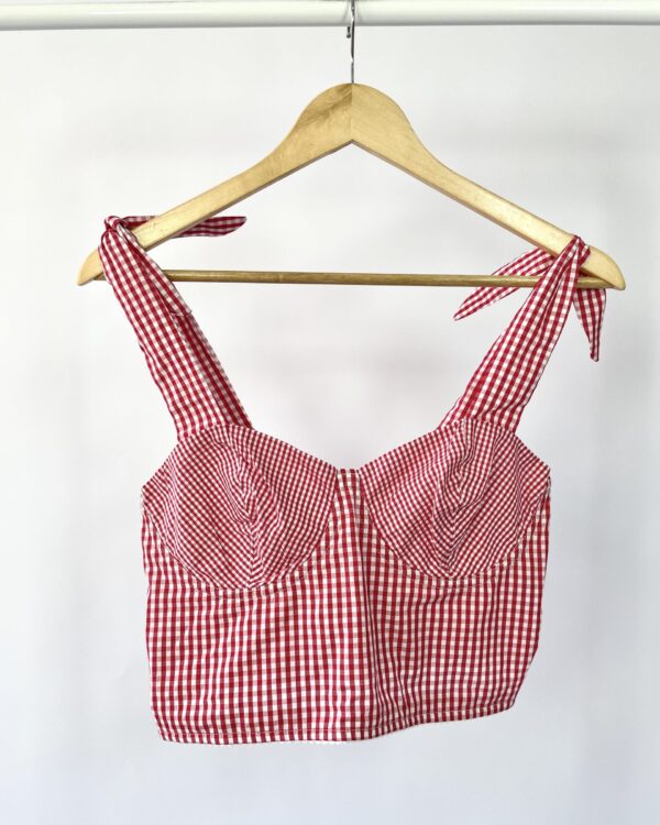 Top quadriculado vermelha CAROL BASSI - P