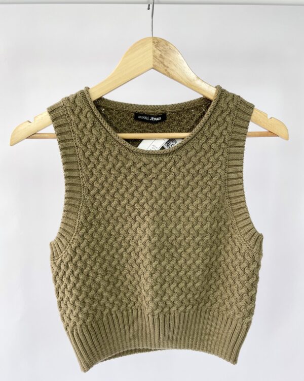 Colete tricot verde musgo ANIMALE JEANS - P - VENDIDO SIST OTO