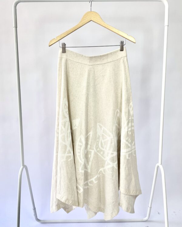 Saia midi bege com estamp SISSA - 40 - VENDIDO SIST OTO
