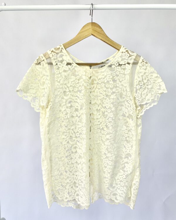 Blusa renda off white GERARD DAREL - 44 - vendido sistema oto