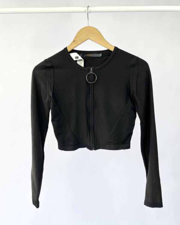 Blusa cropped preto ANIMALE - P - VENDIDO SIST OTO