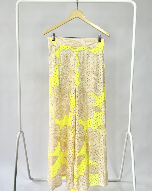 Calça bege e verde de laise FARM - M-VENDIDO SISTEMA OTTO