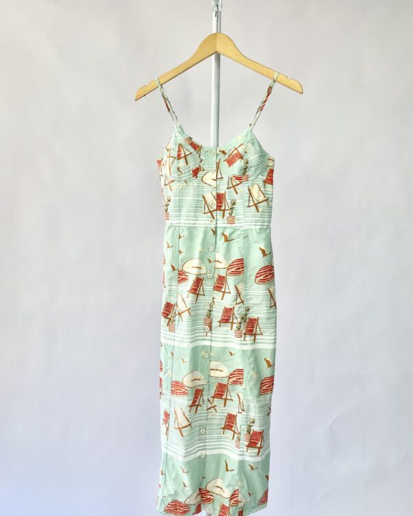 Vestido midi verde estampa quarda sol DRESS TO - P - VENDIDO SISTEMA OTO