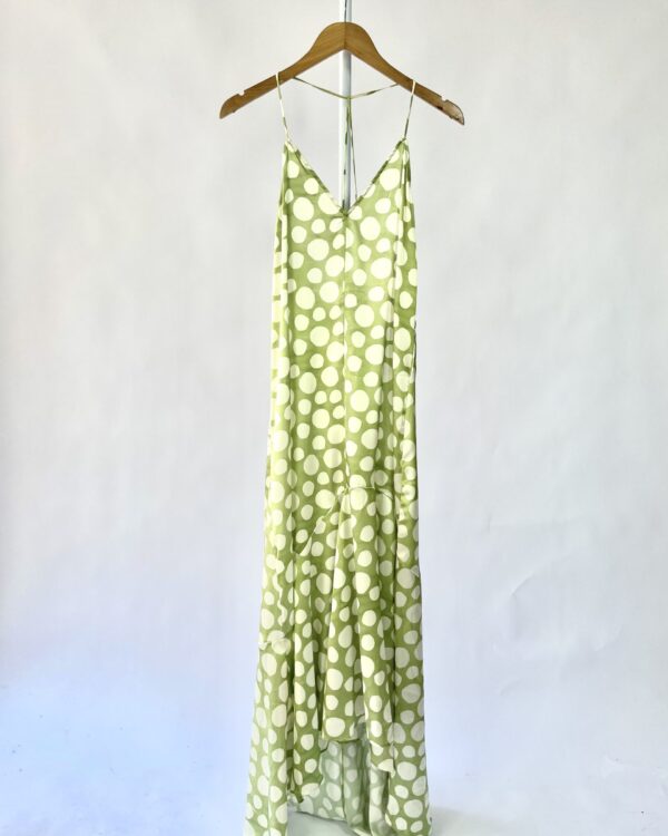 Vestido midi verde com poa AMARO - 36 - VENDIDO SIST OTO