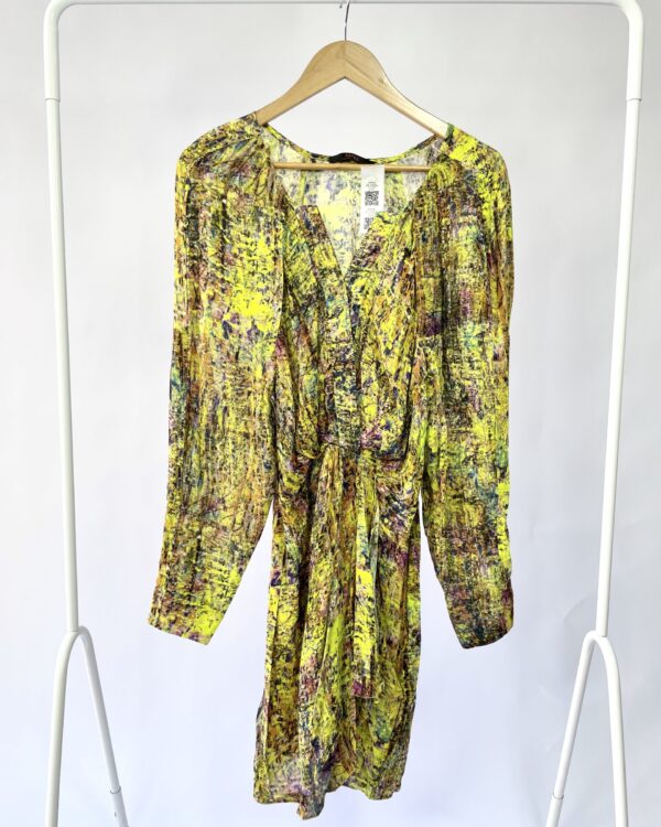 Vestido curto estampado manga  ANIMALE - 36 - VENDIDO SISTEMA OTO