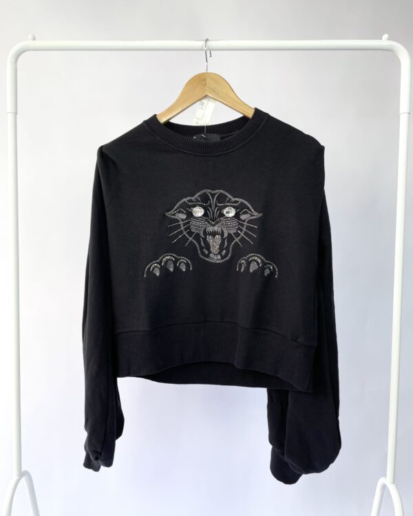 Blusa preta com aplicações ANDREA BOGASIAN - M - VENDIDO SISTEMA OTTO