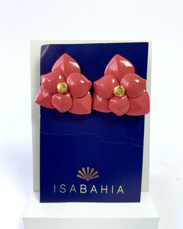 Brinco flor grande blush ISA BAHIA VENDIDO SISTEMA OTO