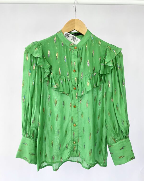 Blusa verde com fios de lurex EVA - 34 - VENDIDO SISTEMA OTTO