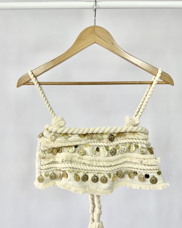 Top off white com moedas TISSÉ - PP - VENDIDO SISTEMA OTO