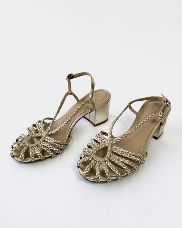 Sandália dourado com tiras AREZZO - 35 - VENDIDO SIST OTO