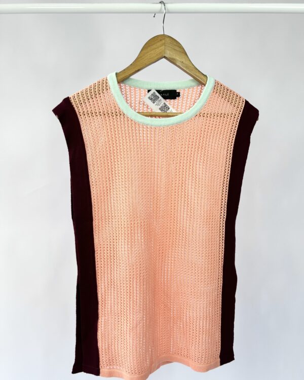 Regata tricot salmão com barra bordo MARIA FILO - P - VENDIDO SISTEMA OTO