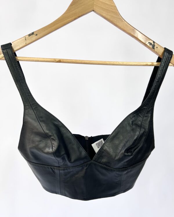 Top preto couro BOBO - P - VENDIDO SISTEMA OTTO