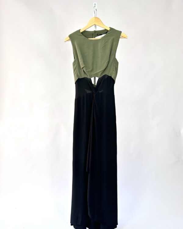 Vestido verde com preto decote costas MARI A FILO - P - VENDIDO SISTEMA OTTO