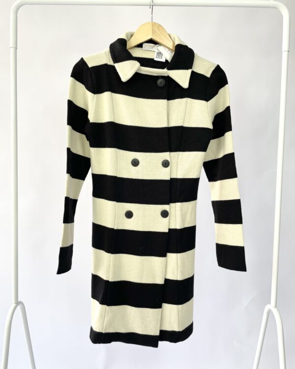 Trench coat tricot listras preto e branco WOLNER  - P - VENDIDO SISTEMA OTO