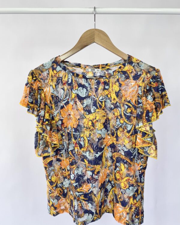 Blusa colorida renda ZARA - P