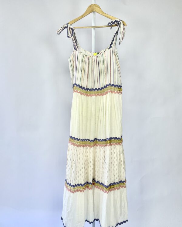 Vestido midi detalhes de listra FARM - GG