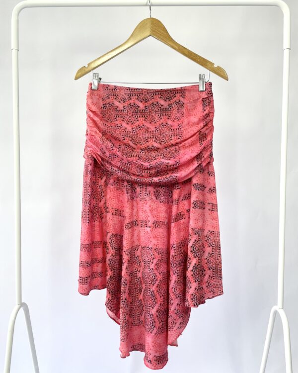 Saia seda rosa estampada ATEEN - 36 - VENDIDO SISTEMA OTO