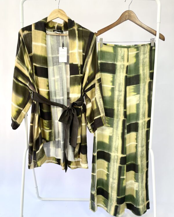 Conjunto calça e kimono estamp verde LENNY NIEMEYER - P *nunca usado* - VENDIDO SISTEMA OTTO