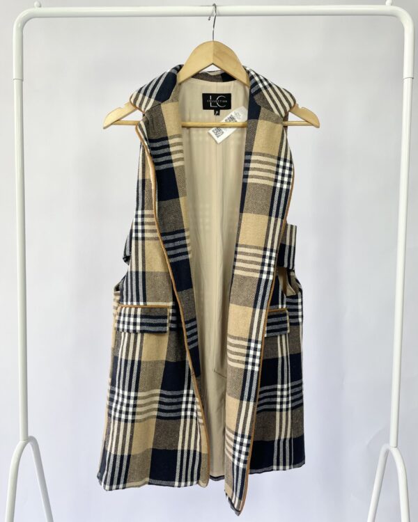 Colete alongado marrom com estampa LC  COLLECTION - P - VENDIDO SIST OTO