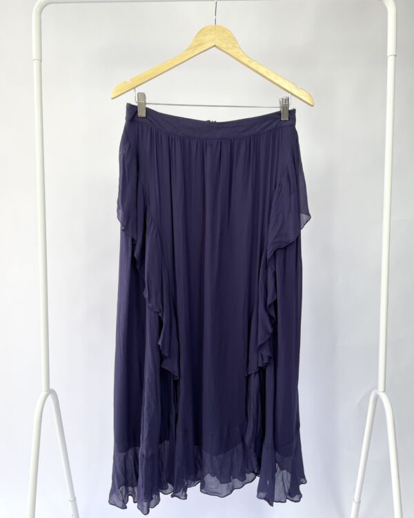 Saia azul marinho com babados NV - 40 - VENDIDO SISTEMA OTO