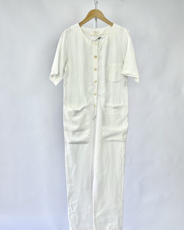 Macacao branco linho SALL - M - VENDIDO SISTEMA OTO