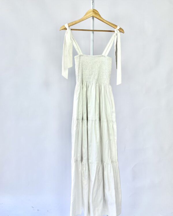 Vestido longo branco lastex busto DENISE SULIMA - M - VENDIDO SISTEMA OTO