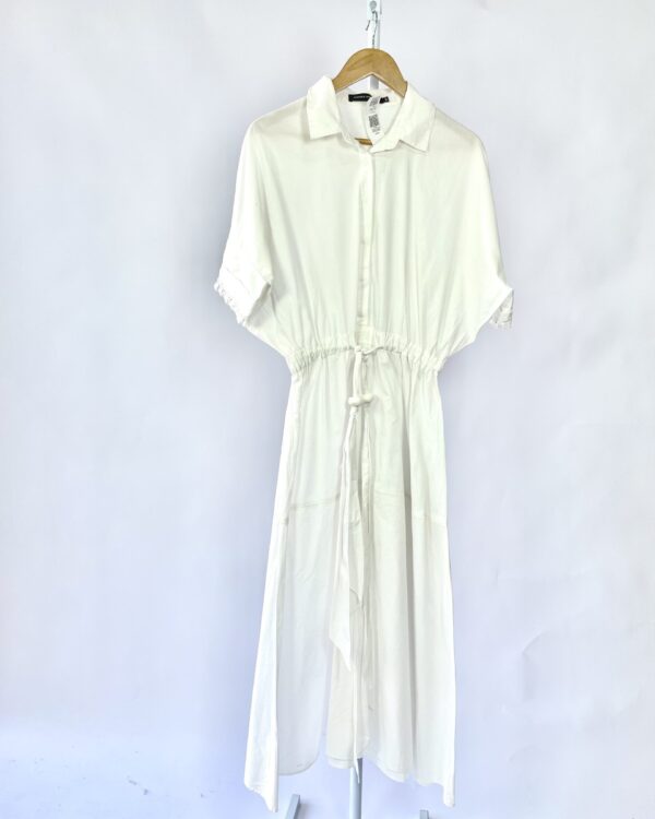 Vestido midi branco detalhes manga  ANDREA MAQUES - 38 - VENDIDO SISTEMA OTO