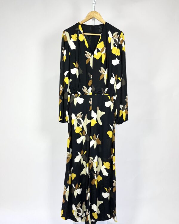 Macacão preto com estampa amarela ANDREA MARQUES - 40 - VENDIDO SISTEMA OTO