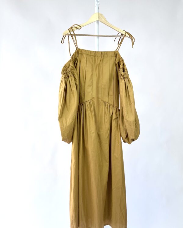 Vestido marrom algodão ombro a ombro ESO - G *nunca usado* - VENDIDO SISTEMA OTTO