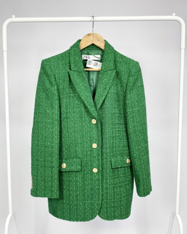 Maxi blazer twed verde ZARA - P - VENIDIDO SIST OTO