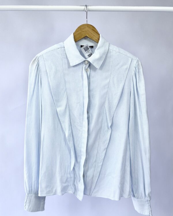 Camisa listras azul com ombreira BOBO - 38-VENDIDO SISTEMA OTTO