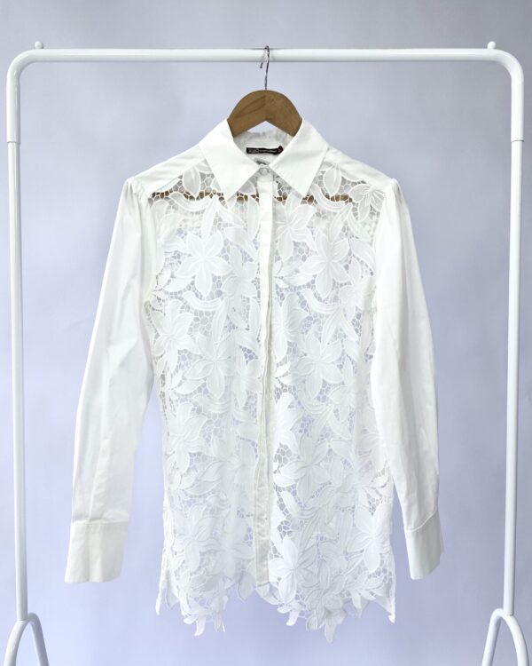 Camisa branca algodao com renda BOBO - 36