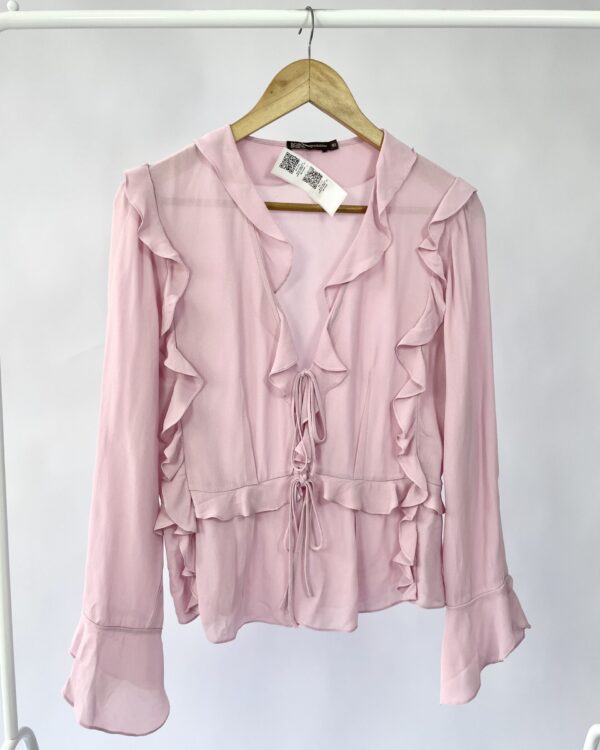 Blusa rosa com babados BOBO - 40 - VENDIDO SIST OTO