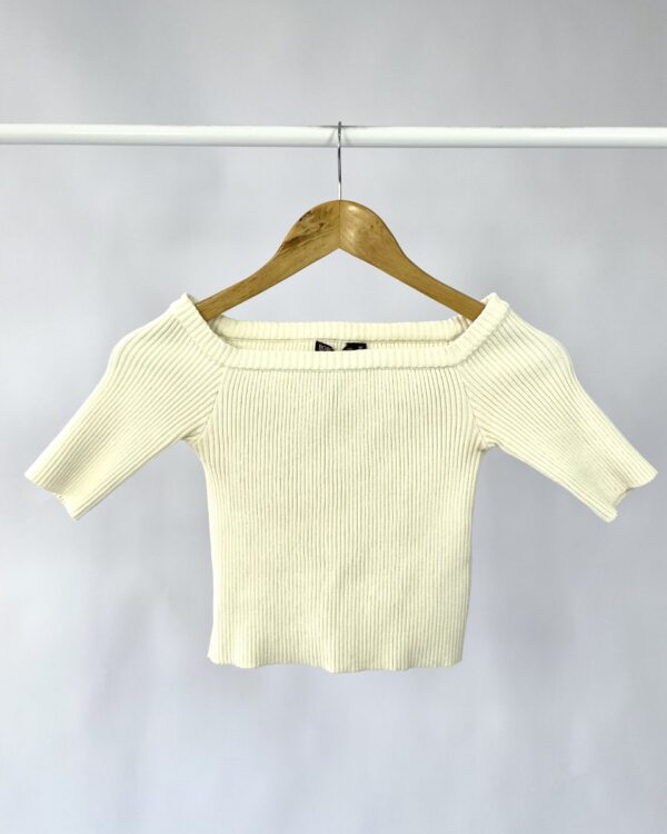 Croped tricot branco BOBO - M - VENDIDO SISTEMA OTO