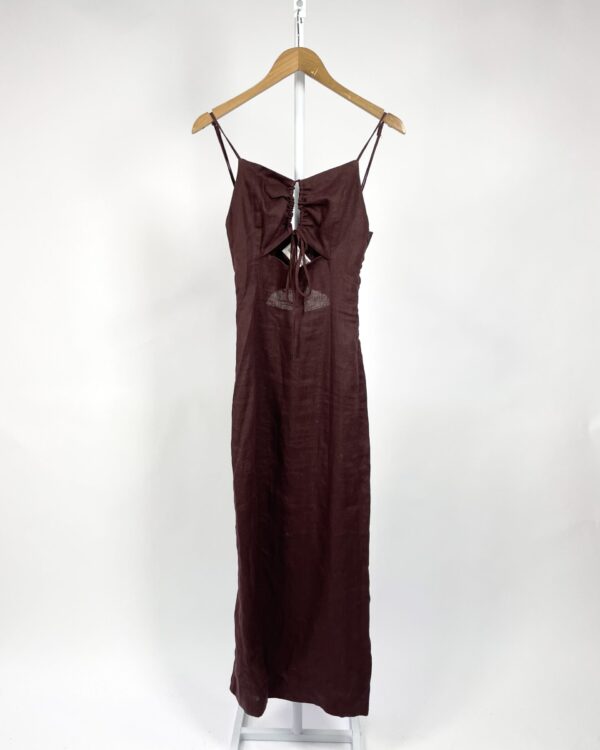 Vestido linho  detalhe busto ANIMALE - 34 - VENDIDO SISTEMA OTO