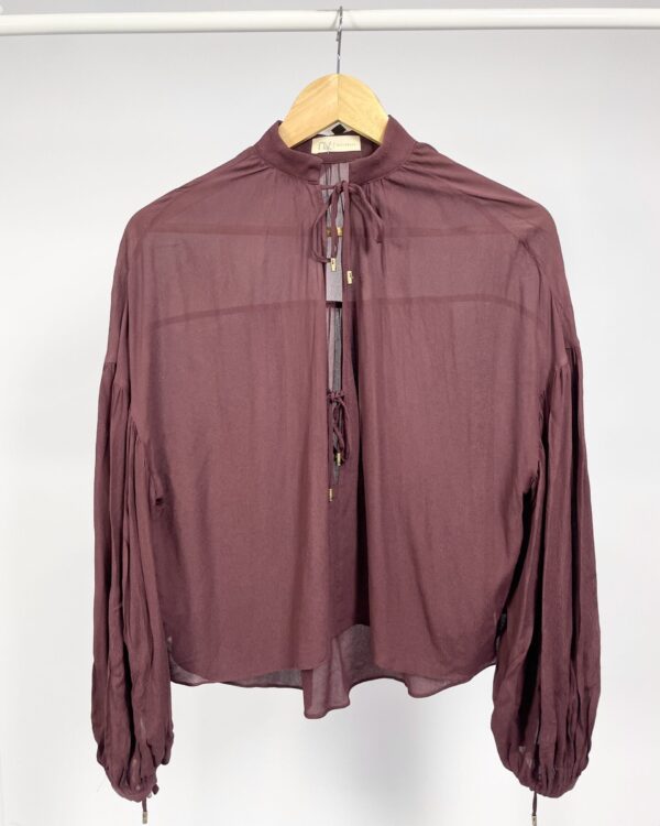 Croped bordo com babados NV - PP - VENDIDO SISTEMA OTO