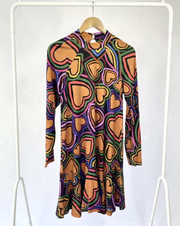 Vestido colorido curto canelado FARM - GG - VENDIDO SISTEMA OTO