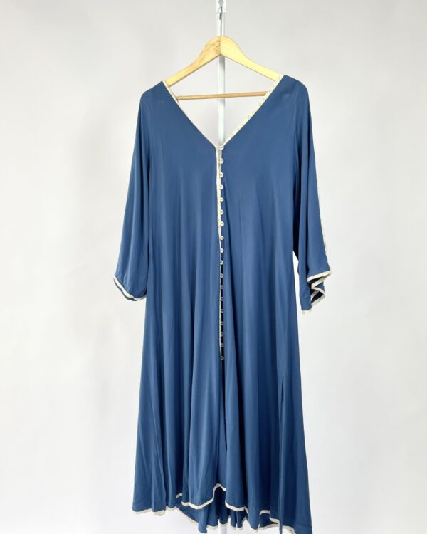 Vestido midi azul botões forrados CRIS BARROS - 36 - VENDIDO SISTEMA OTO