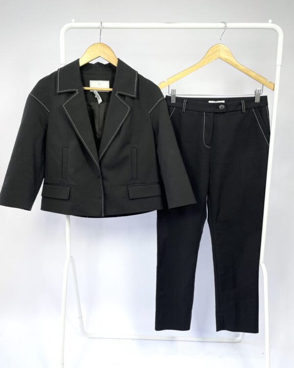 Conjunto alfaiataria preto com pespontos branco ANEXXE - 38 - VENDIDO SIST OTO