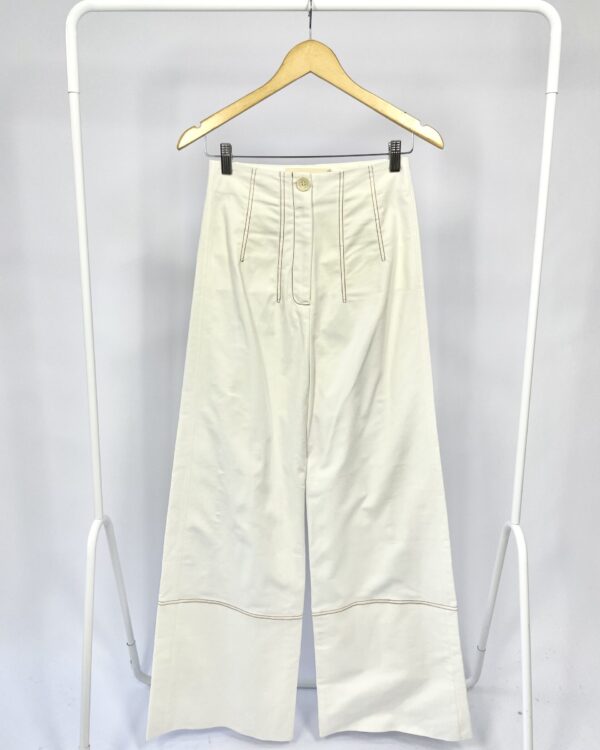 Pantalona alfaitaria branca detalhe pespontos LE SOLEIL D`ÉTÉ - PP - VENDIDO SISTEMA OTO