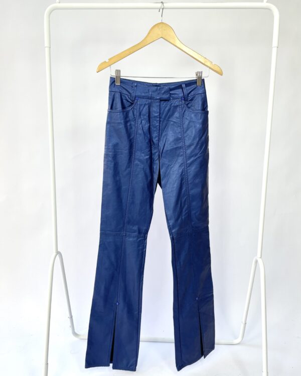 Calça azul metalizada pu OPEN - PP - VENDIDO SISTEMA OTO