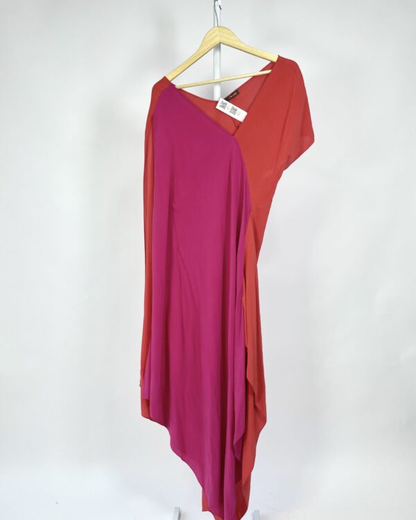 Vestido  seda  vermelho e rosa A BRAND - 36 - VENDIDO SISTEMA OTO